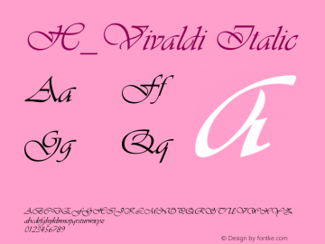 H_Vivaldi Italic Version 1.00 Font Sample