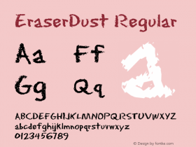 EraserDust Regular Version 1.10 - November 14, 1995 Font Sample