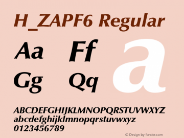 H_ZAPF6 Regular 1997. 01. 29. Font Sample
