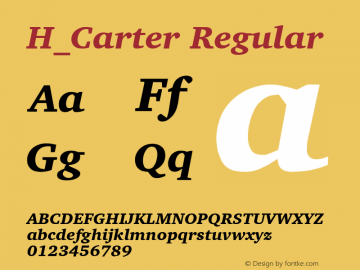 H_Carter Regular 1997.01.17 Font Sample