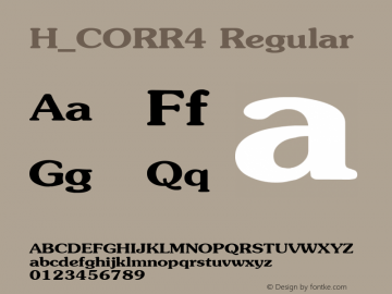 H_CORR4 Regular 1997. 02. 02. Font Sample