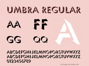 Umbra Regular 2.0-1.0 Font Sample