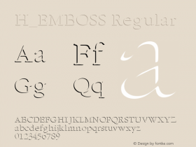 H_EMBOSS Regular 1997. 01. 25. Font Sample