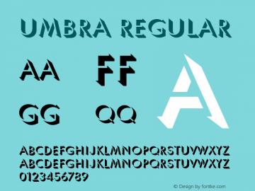 Umbra Regular 1.0 Font Sample