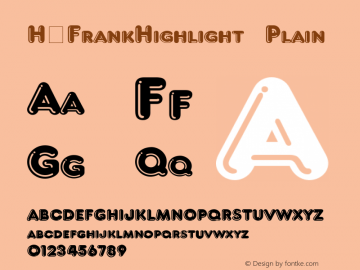 H_FrankHighlight Plain 1000 Font Sample