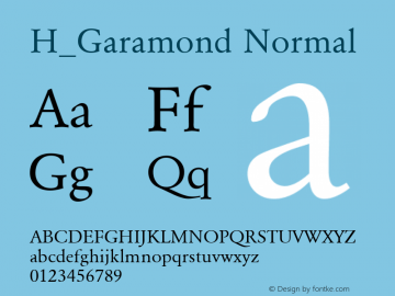 H_Garamond Normal 1.000 Font Sample