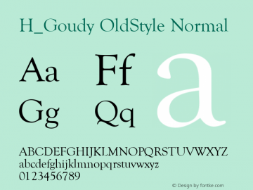 H_Goudy OldStyle Normal 1.000 Font Sample