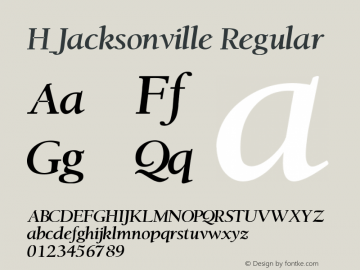 H_Jacksonville Regular 1997.01.20 Font Sample