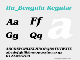 Hu_Bengulu Regular Copyright (c) 1997 by WoodStone. Font Sample