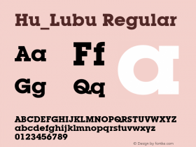 Hu_Lubu Regular Copyright (c) 1997 by WoodStone. Font Sample