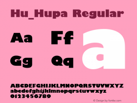 Hu_Hupa Regular Copyright (c) 1997 by WoodStone. Font Sample