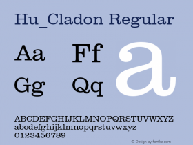 Hu_Cladon Regular Copyright (c) 1997 by WoodStone. Font Sample