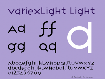 VariexLight Light Version 001.001 Font Sample