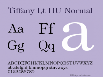 Tiffany Lt HU Normal 1.000 Font Sample