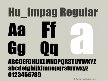 Hu_Impag Regular Copyright (c) 1997 by WoodStone.图片样张