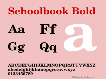 Schoolbook Bold Weatherly Systems, Inc.  6/14/95 Font Sample