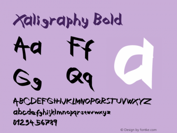 Xaligraphy Bold Version 1.00 November 28, 2006, initial release Font Sample