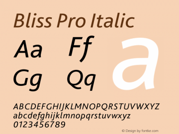 Bliss Pro Italic 001.001图片样张