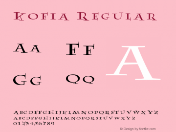 Kofia Regular 1.000 Font Sample