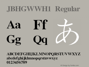 JBHGWWH1 Regular V4.0 Font Sample