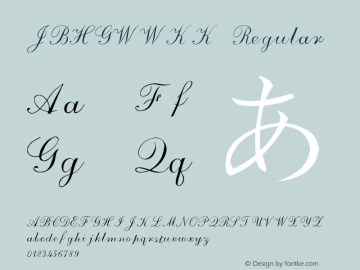 JBHGWWKK Regular V4.0 Font Sample