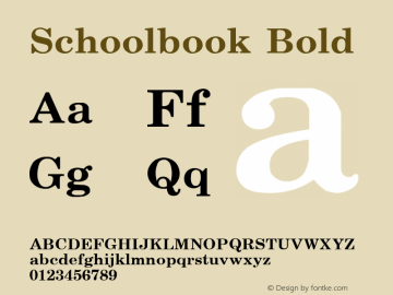 Schoolbook Bold Media Graphics International: Publisher's Paradise (TM) October 1994 Font Sample