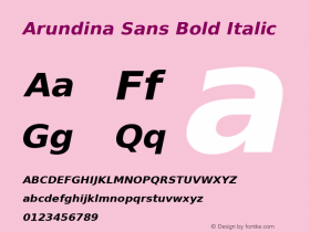 Arundina Sans Bold Italic Version 1.00图片样张