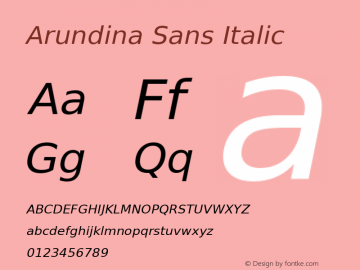 Arundina Sans Italic Release 1.10图片样张