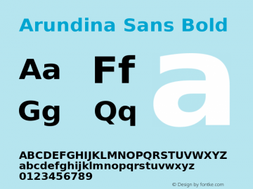 Arundina Sans Bold Version 1.24 Font Sample