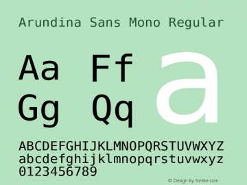 Arundina Sans Mono Regular Version 1.24图片样张