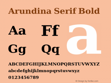 Arundina Serif Bold Version 2.1 - July 1995图片样张