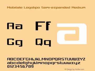 Mobitale Logotipo Semi-expanded Medium Version 1.000 2006 initial release Font Sample