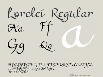 Lorelei Regular Version 1.000 2006 initial release Font Sample