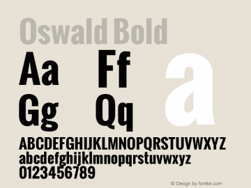 Oswald Bold Version 1.000 Font Sample