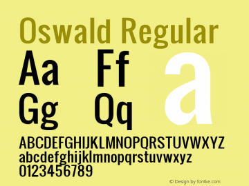 Oswald Regular Version 1.000 Font Sample