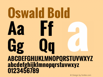 Oswald Bold Version 2.002; ttfautohint (v0.92.18-e454-dirty) -l 8 -r 50 -G 200 -x 0 -w 