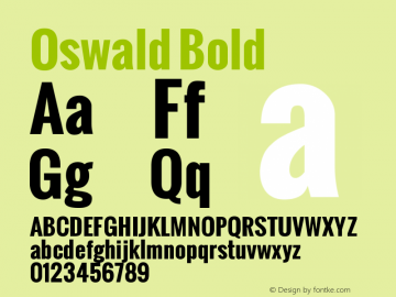 Oswald Bold Version 1.000图片样张