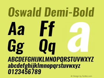 Oswald Demi-Bold 3.0; ttfautohint (v0.94.23-7a4d-dirty) -l 8 -r 50 -G 200 -x 0 -w 