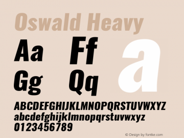 Oswald Heavy 3.0; ttfautohint (v0.95.6-bc232) -l 8 -r 50 -G 200 -x 0 -w 
