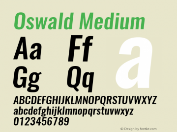 Oswald Medium 3.0; ttfautohint (v0.94.23-7a4d-dirty) -l 8 -r 50 -G 150 -x 0 -w 