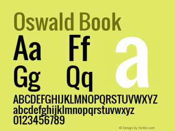 Oswald Book Version 1.000 Font Sample