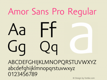 Amor Sans Pro Regular Version 1.000;PS 001.000;hotconv 1.0.38 Font Sample