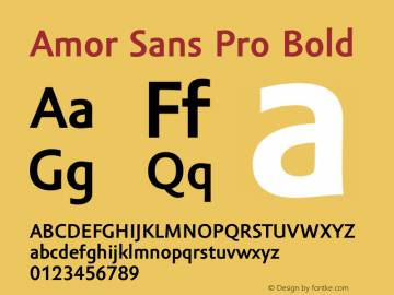 Amor Sans Pro Bold Version 1.000;PS 001.000;hotconv 1.0.38 Font Sample