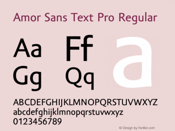Amor Sans Text Pro Regular Version 1.000;PS 001.000;hotconv 1.0.38图片样张