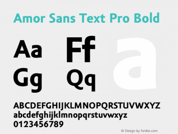Amor Sans Text Pro Bold Version 1.000;PS 001.000;hotconv 1.0.38 Font Sample