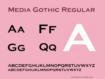 Media Gothic Regular 1.1图片样张