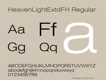 HeavenLightExtdFH Regular Altsys Fontographer 4.1 8/20/96图片样张