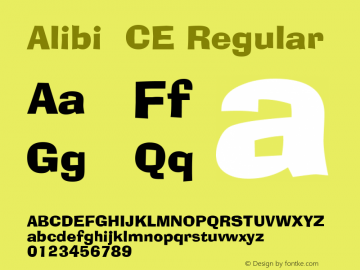 Alibi  CE Regular Version 1.50 Font Sample