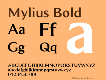 Mylius Bold Version 001.000 Font Sample