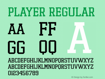 Player Regular 1.0 Feb 2007 Font Sample